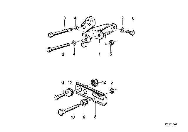 1985 BMW 318i Alternator Mounting Diagram