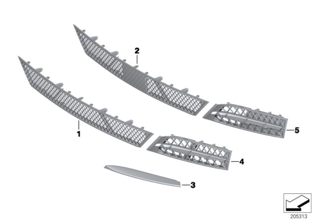 2011 BMW 535i GT xDrive Trim Panel, Trim Elements Diagram 1