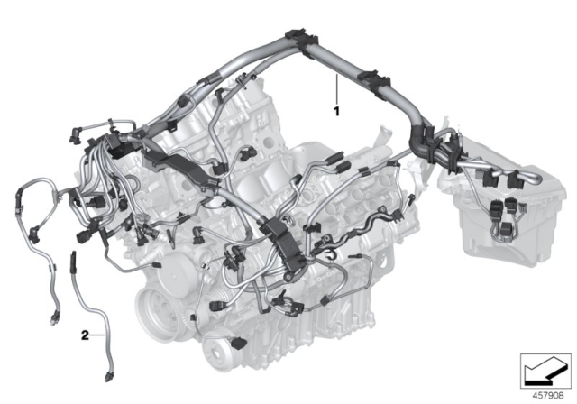 2010 BMW X6 M Engine Wiring Harness, Engine Module Diagram for 12517598315