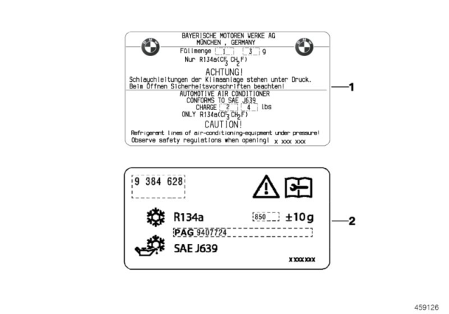 2013 BMW 750i Label, Coolant Diagram