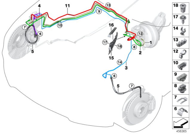 2017 BMW X5 Brake Pipe Bracket Diagram for 34326784558