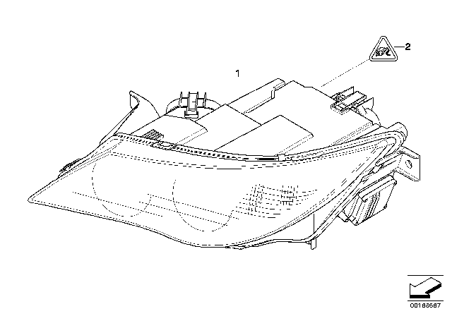 2007 BMW M6 Left Headlight Diagram for 63127165985