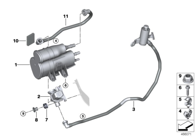 2018 BMW 330e Activated Charcoal Filter Diagram for 16147387633