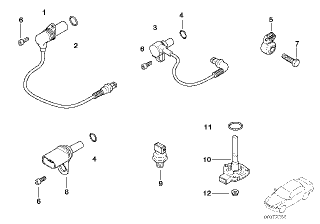 2001 BMW Z3 M Camshaft Position Sensor Diagram for 13622249320