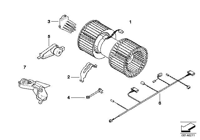 2005 BMW 325Ci Electric Parts For Ac Unit Diagram