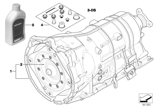 2010 BMW 335d Exchange. Automatic Transmission Eh Diagram for 24007631056