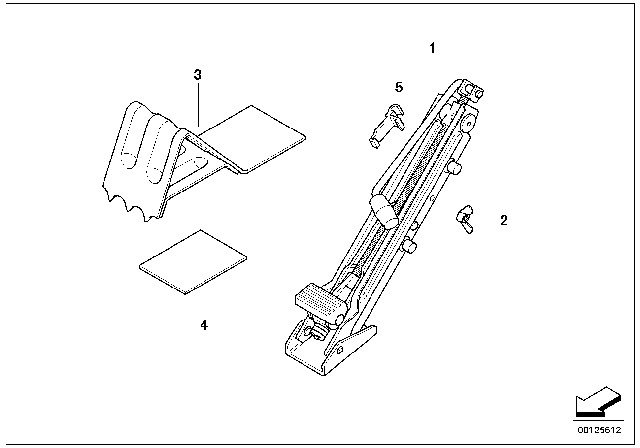 2002 BMW M5 Tool Kit / Lifting Jack Diagram