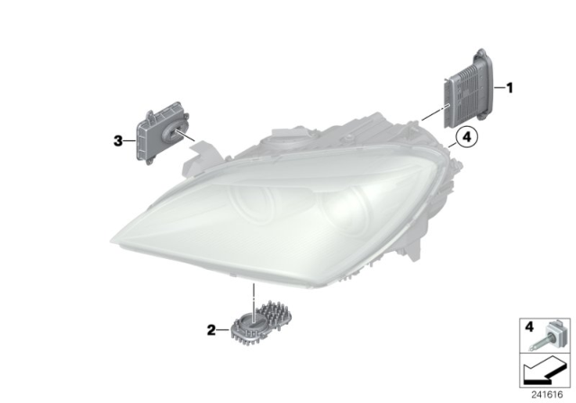 2013 BMW 650i xDrive Headlight, Electronic Parts, Xenon Light Diagram