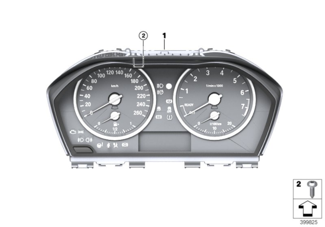 2018 BMW X1 Instrument Cluster Diagram for 62106847114