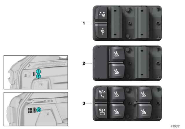 2020 BMW X7 Operating Unit Luggage Compartment Diagram