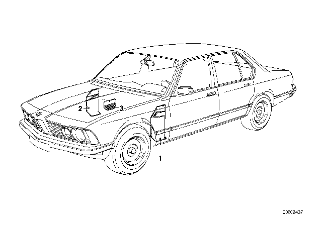 1983 BMW 733i Trim Panel Leg Room Diagram 2