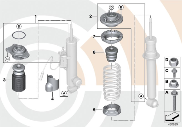 2011 BMW 535i xDrive Repair Kit, Support Bearing Diagram