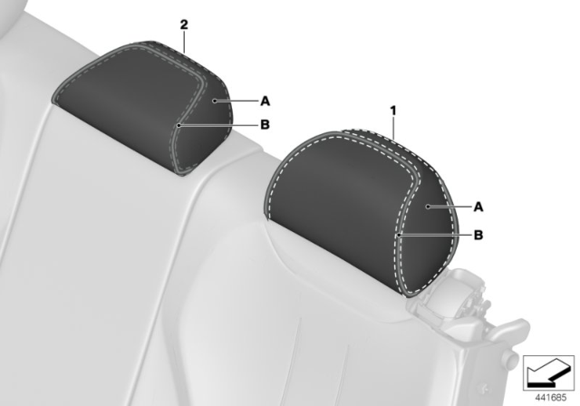 2016 BMW X5 M Individual Head Restraint Diagram