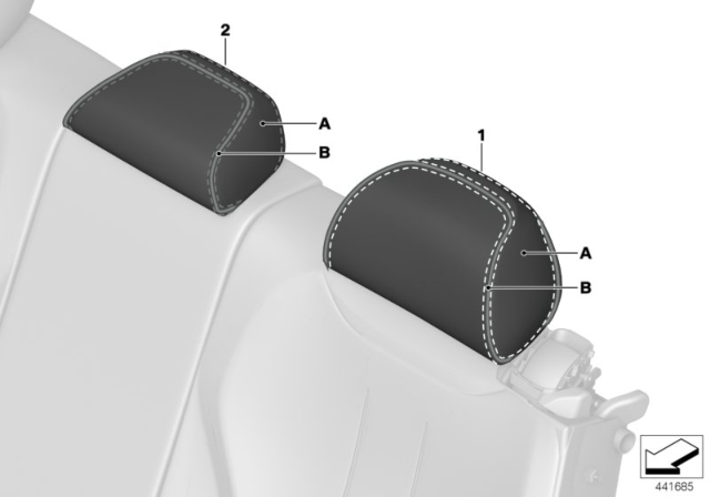 2018 BMW X5 M Individual Head Restraint Diagram