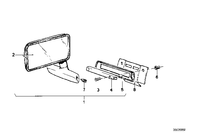 1981 BMW 320i Outside Mirror Diagram