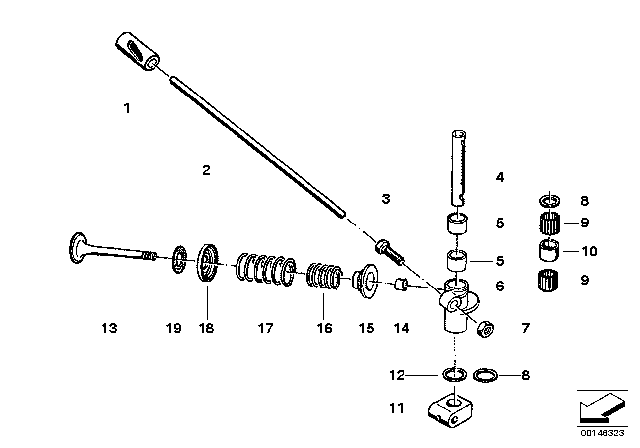 1962 BMW 700 Timing Gear - Rocker Arm / Valves Diagram