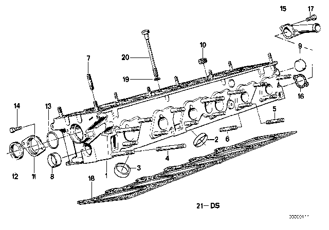 1989 BMW 525i Cylinder Head & Attached Parts Diagram