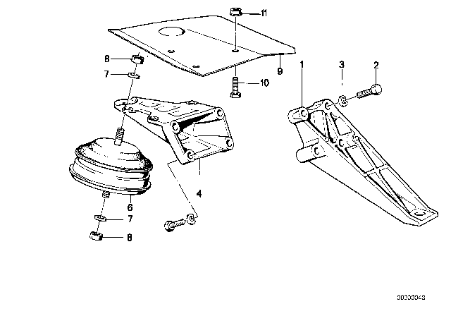 1991 BMW M3 Engine Suspension / Damper Diagram