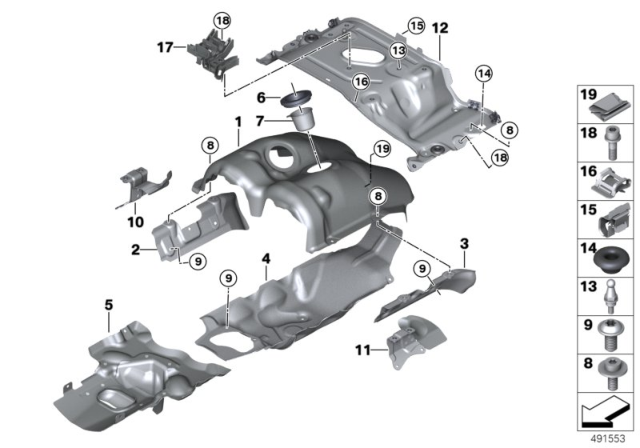 2020 BMW M8 HEAT PROTECTION LEFT Diagram for 11657856413