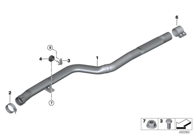 2018 BMW 540d xDrive Catalytic Converter / Front Silencer Diagram 2