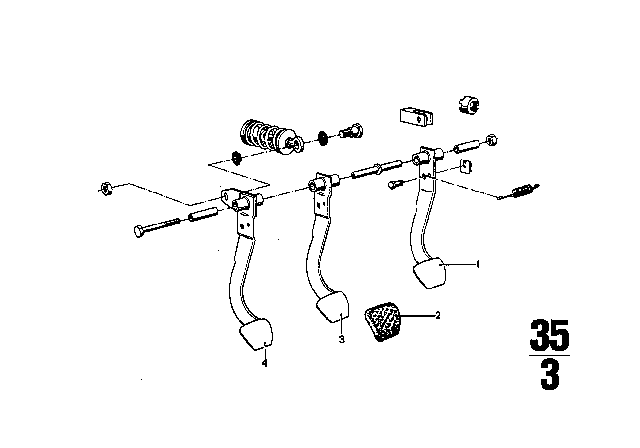 1969 BMW 2800CS Pedals - Supporting Bracket Diagram 3