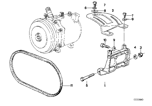 1984 BMW 528e Supporting Bracket Diagram for 64521268652