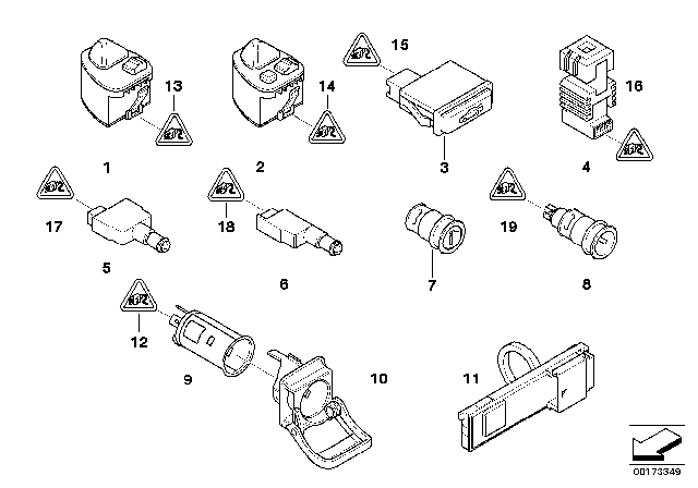 2003 BMW 325i Various Switches Diagram 2