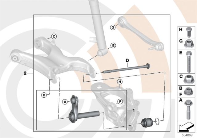 2019 BMW X6 Repair Kit Integral Link Diagram