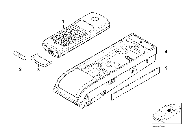 1996 BMW 740iL Individual Parts, Tandem Car Phone Diagram 2