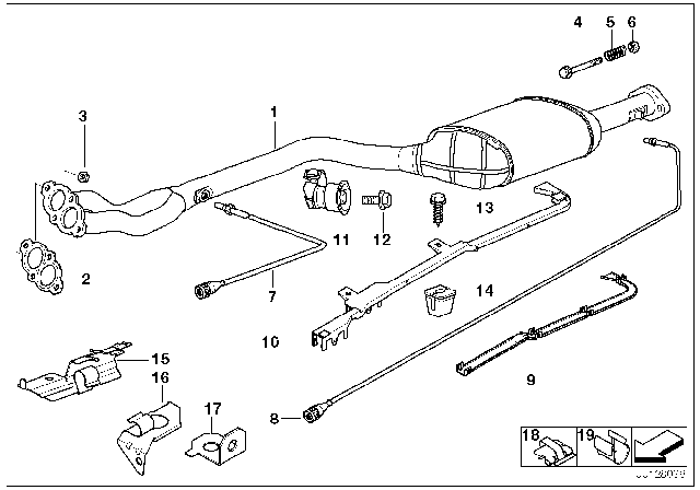 1997 BMW 318i Catalyst / Lambda Probe Diagram