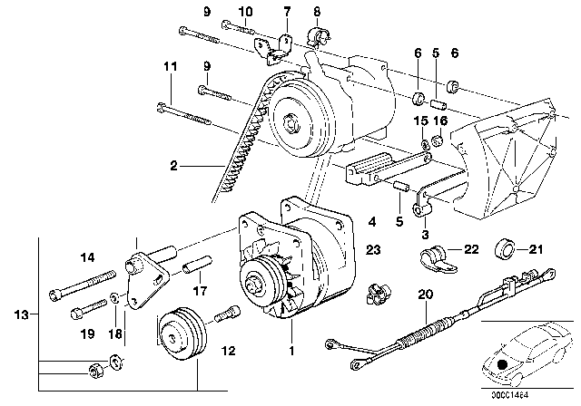 1993 BMW 750iL Additional Alternator / Mounting Parts Diagram