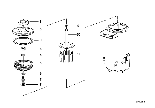 1994 BMW 540i Oil Carrier ASC+T / Single Parts Diagram