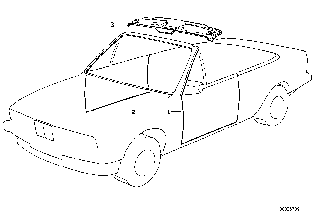 1988 BMW 325i Edge Protection / Front Headlining Cover Diagram