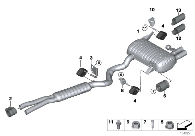 2012 BMW 328i Rear Muffler Diagram for 18307573343