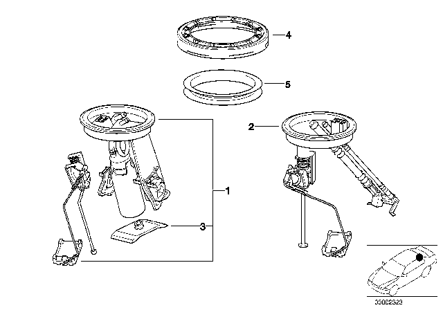 1995 BMW 325i Fuel Pump And Fuel Level Sensor Diagram 2