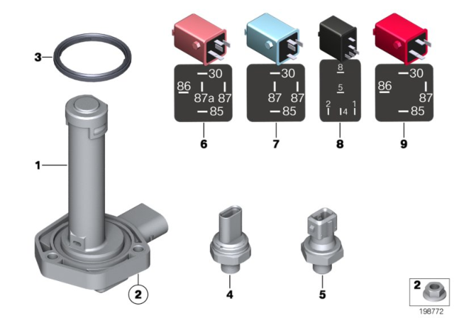 2012 BMW Alpina B7 Sensors And Relays Diagram