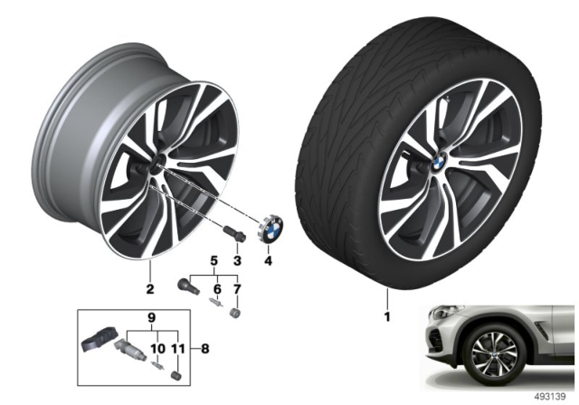 2019 BMW X5 Disc Wheel Light Alloy Jet B Diagram for 36116883751