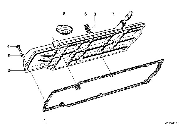 1982 BMW 320i Cylinder Head Cover Diagram