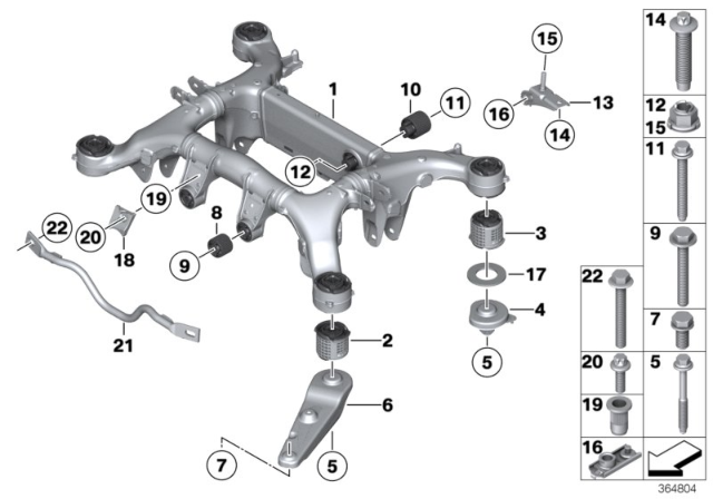 2015 BMW 650i Rear Axle Carrier Diagram