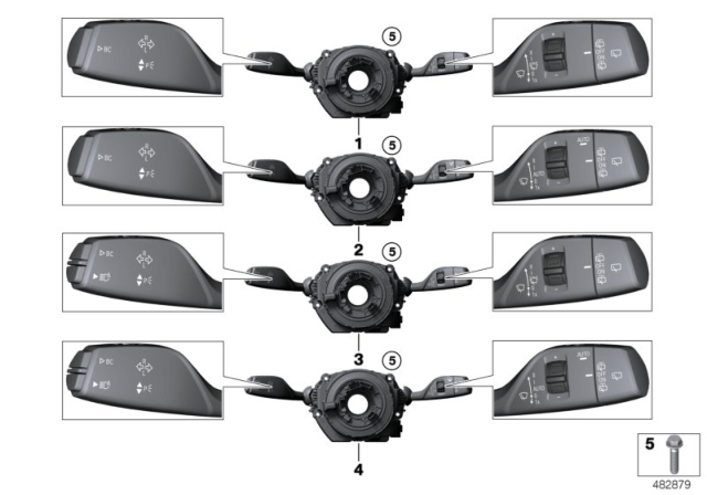 2019 BMW 330i xDrive Switch Cluster Steering Column Diagram 2