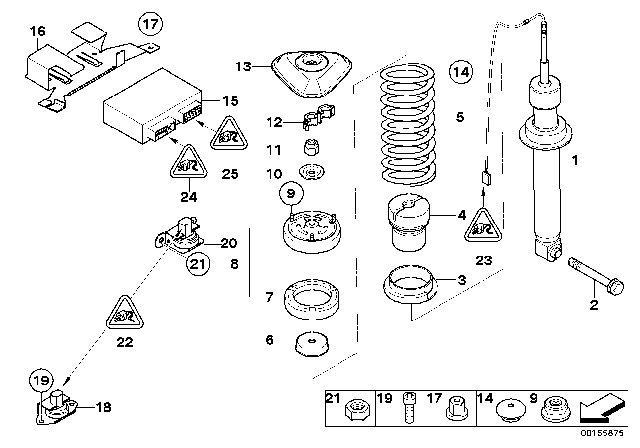 2007 BMW M6 Rear Spring Strut EDC / Control Unit / Sensor Diagram