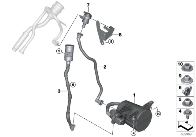 2020 BMW X3 VENT PIPE WITH DUST FILTER Diagram for 16137404082