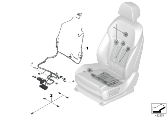 2020 BMW X5 Wiring Harness, Seat, Front Diagram 2