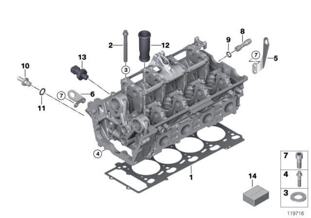 2004 BMW X5 Cylinder Head & Attached Parts Diagram 2