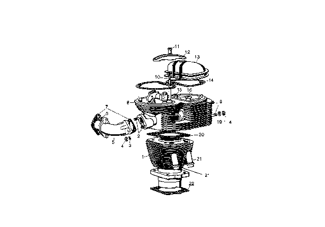 1956 BMW Isetta Gasket Diagram for 11110010510