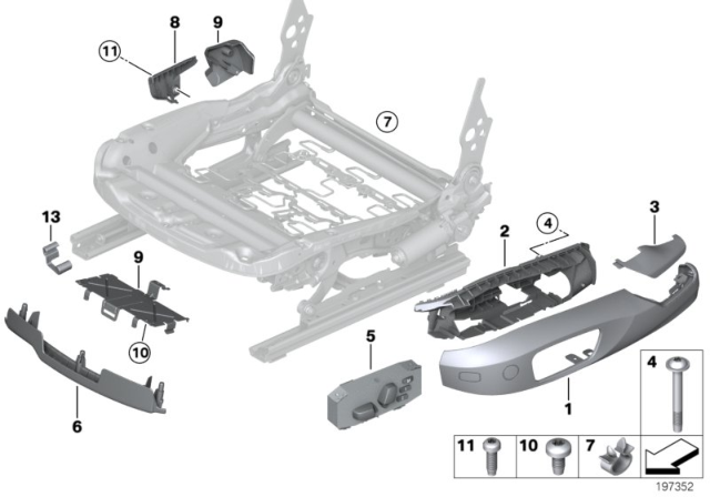 2009 BMW Z4 Seat Trim, Outer Left Diagram for 52107217177