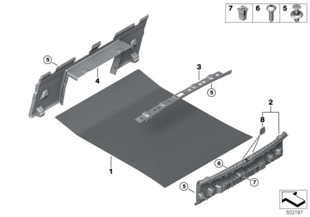 2020 BMW 840i TRIM PANEL FOR LOAD-THROUGH Diagram for 51477435257