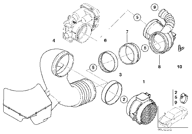 2002 BMW X5 Hot-Film Air Mass Meter Diagram