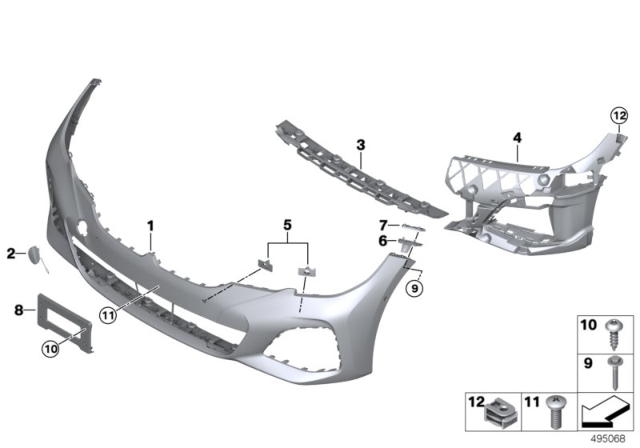 2020 BMW 330i Bumper Guide Right Lower Diagram for 51117422252