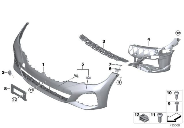 2020 BMW 330i M Trim Panel, Front Diagram